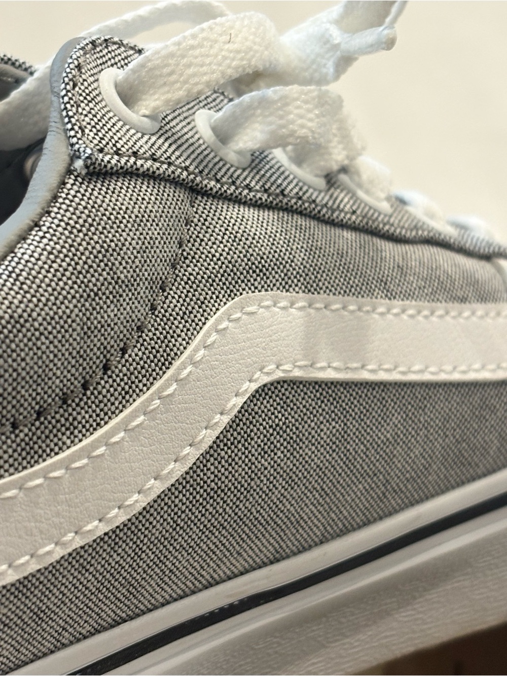 Vans Ward Summer Canvas Sneakers NWT - Woman’s 8.5/Youth 6.5 - Gray and White - Picture 7 of 9